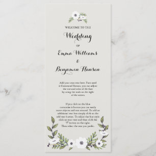 Anemones-Hochzeitsprogramm Programm