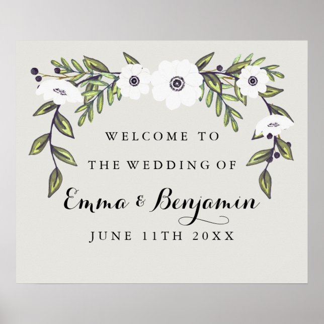 Anemones Hochzeitssymbol Poster (Vorne)