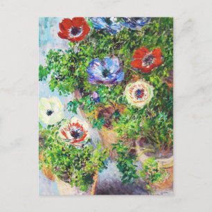 Anemones in Pot Claude Monet Blume Postkarte