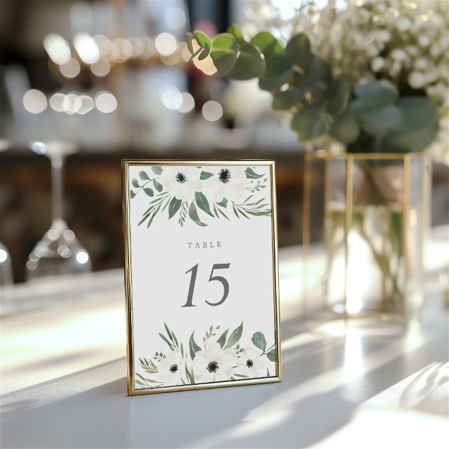 Anemones Sage & Dusty Eukalyptus Tischnummer (Anemones Sage & Dusty Eucalyptus Table Number)