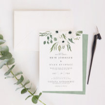 Anemones Sage & Dusty Green Eucalyptus Wedding