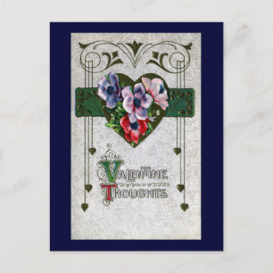 Anemones Vintage Valentine Feiertagspostkarte