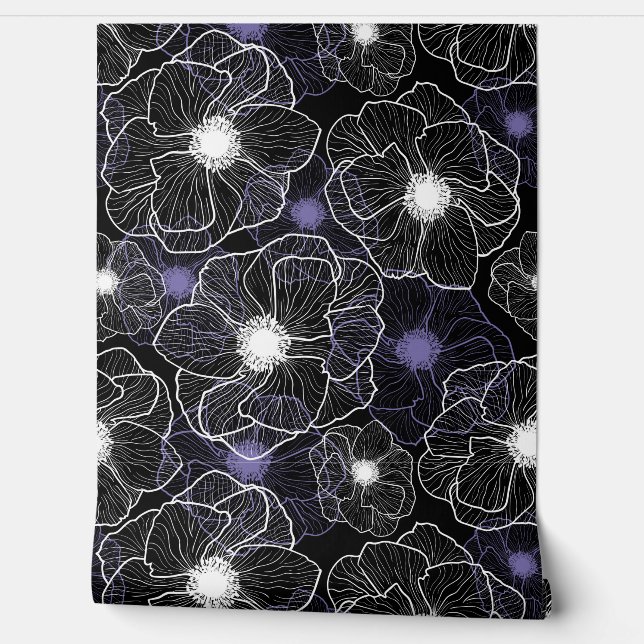 Anemones Wildblume Muster G601 Tapete (Abrollen)
