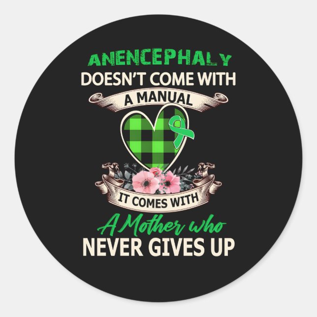 Anenzephalie kommt nicht mit einem gewöhnlichen runder aufkleber (Vorderseite)