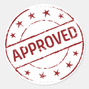 Anerkannt Runder Aufkleber