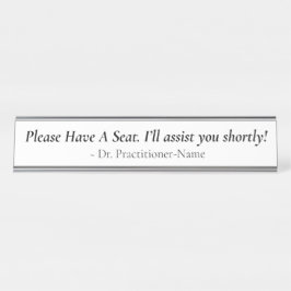 Anerkennbar "Bitte haben Sie Platz" + Name Schreibtischnamensplakette