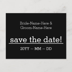 Anerkennbar "Save the Date"! Postkarte