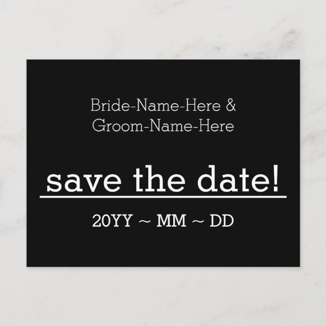 Anerkennbar "Save the Date"! Postkarte (Vorderseite)