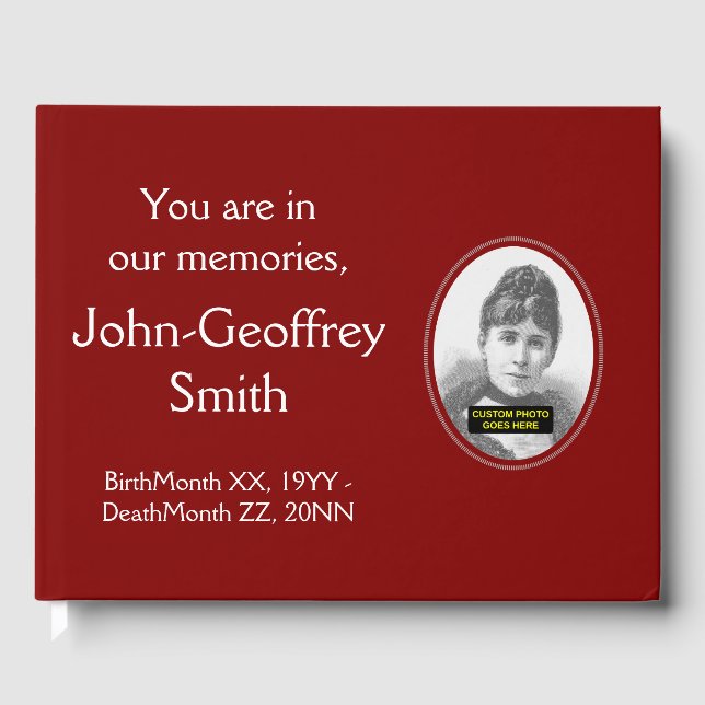 Anerkennbares und einfaches Begräbnis/Gästebuch Gästebuch (Vorderseite)