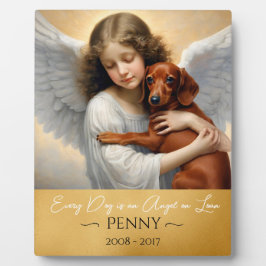 Anerkennung für den Verlust der Dackel Angel Illus Fotoplatte