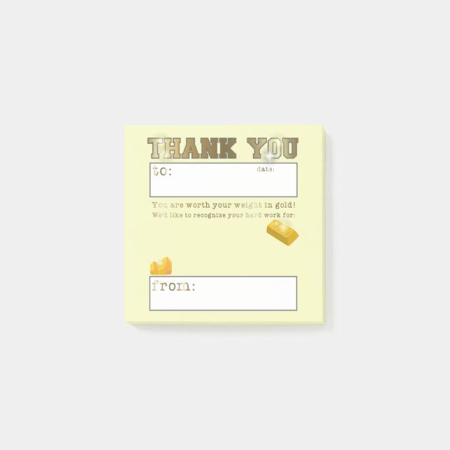 Anerkennung für Mitarbeiter Post-it Klebezettel (Vorderseite)