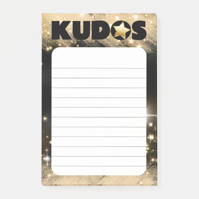 Anerkennung von Mitarbeitern - Stern Post-it Klebezettel (Vorderseite)