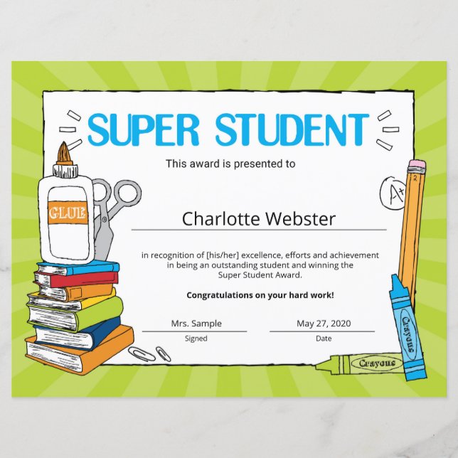 Anerkennung von Super StudentInnen (Vorderseite)