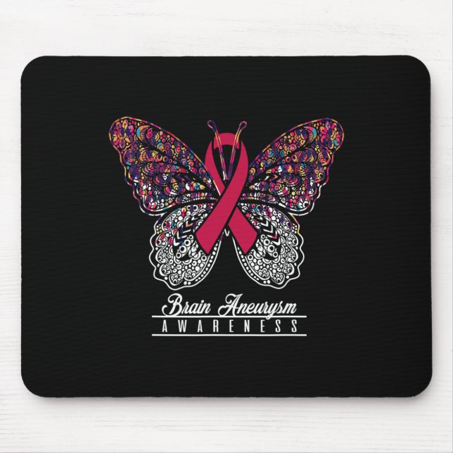Aneurysm Awareness Butterfly Liebhaber Geschenke Mousepad (Vorne)