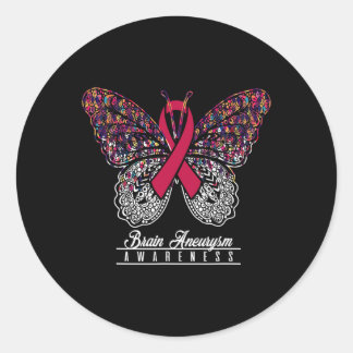 Aneurysm Awareness Butterfly Liebhaber Geschenke Runder Aufkleber