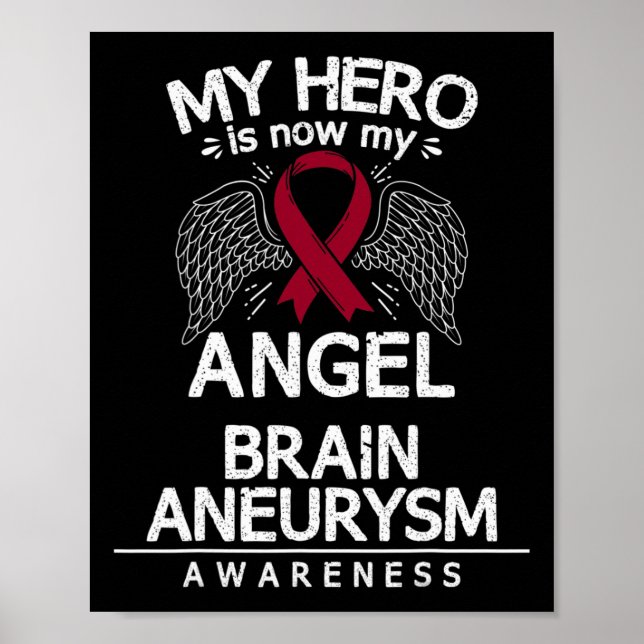 Aneurysm-Awareness-Geschenk Burgundy Ribbon Poster (Vorne)