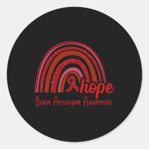 Aneurysm Awareness Hope Rainbow Runder Aufkleber