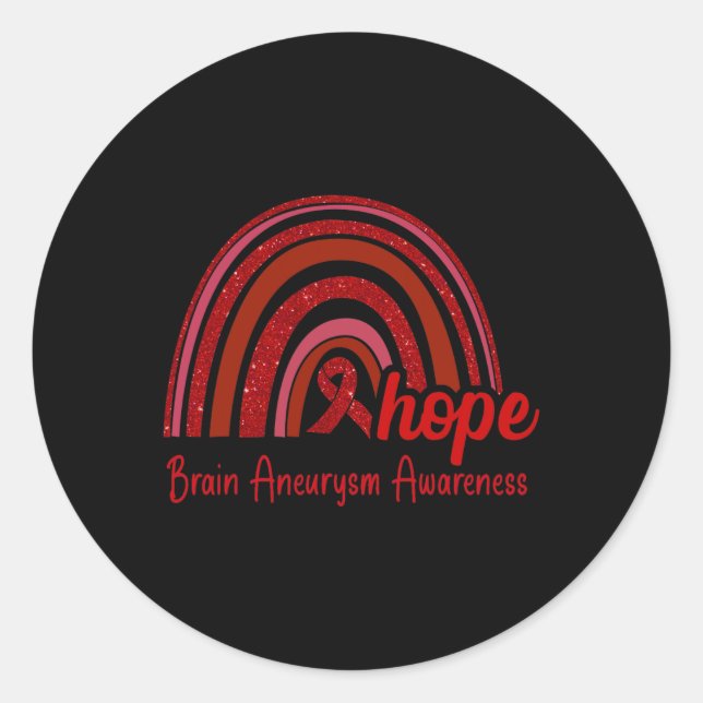 Aneurysm Awareness Hope Rainbow Runder Aufkleber (Vorderseite)