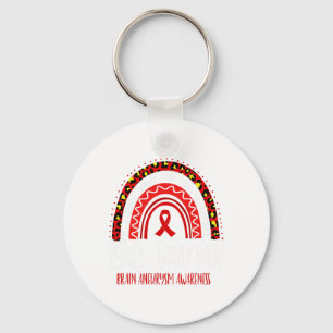 Aneurysm Awareness Leopard Rainbow Wählen Sie Kind Schlüsselanhänger