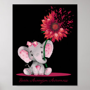 Aneurysm Awareness Niedlich Elephant Sunflower Bur Poster
