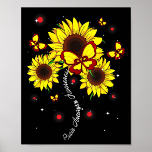 Aneurysm Awareness Sonnenblumen Butterfly Band Poster
