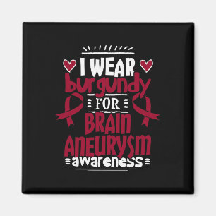 Aneurysm Awareness T - Burgund Ribbon Magnet