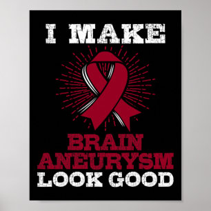 Aneurysm Burgundy Awareness Ribbon Poster