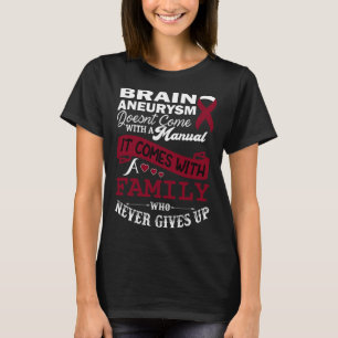 Aneurysma Awareness Burgundy Ribbon Familie Unters T-Shirt