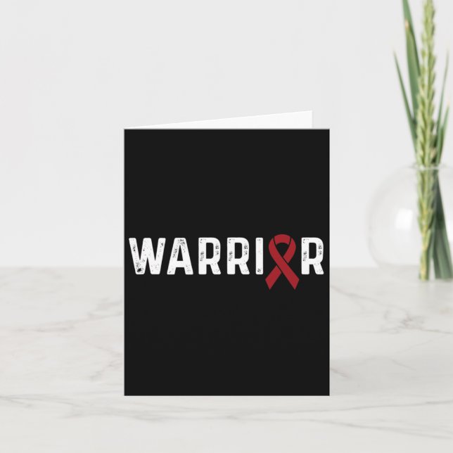Aneurysma Awareness Burgundy Ribbon Krieger Karte (Vorderseite)