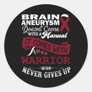Aneurysma Awareness Burgundy Ribbon Kriegerunterst Runder Aufkleber