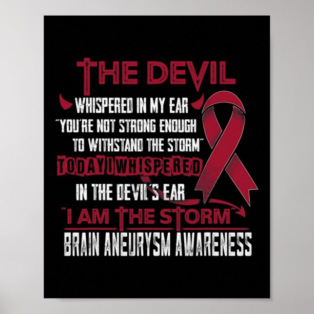 Aneurysma Awareness, dass ich der Sturmteufel bin Poster (Vorne)