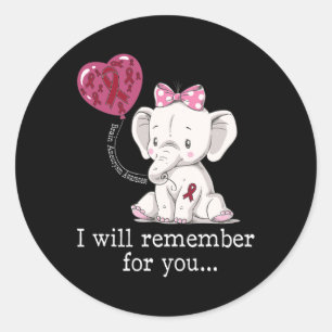 Aneurysma Awareness Elephant Runder Aufkleber