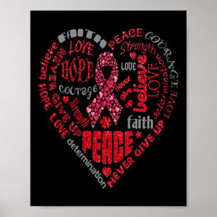 Aneurysma Awareness Heart Words Ba Poster