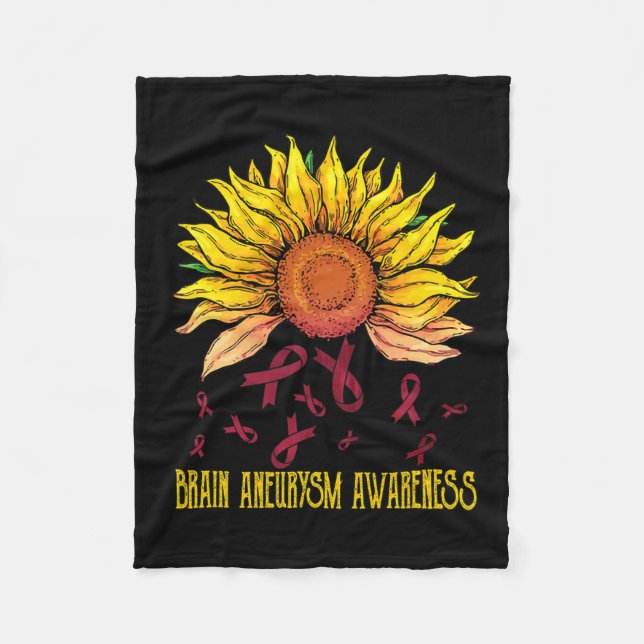 Aneurysma Awareness Sonnenblume Fleecedecke (Vorderseite)
