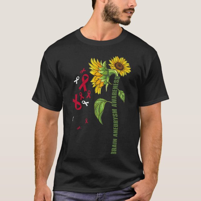 Aneurysma Awareness Sonnenblumen Operation Support T-Shirt (Vorderseite)