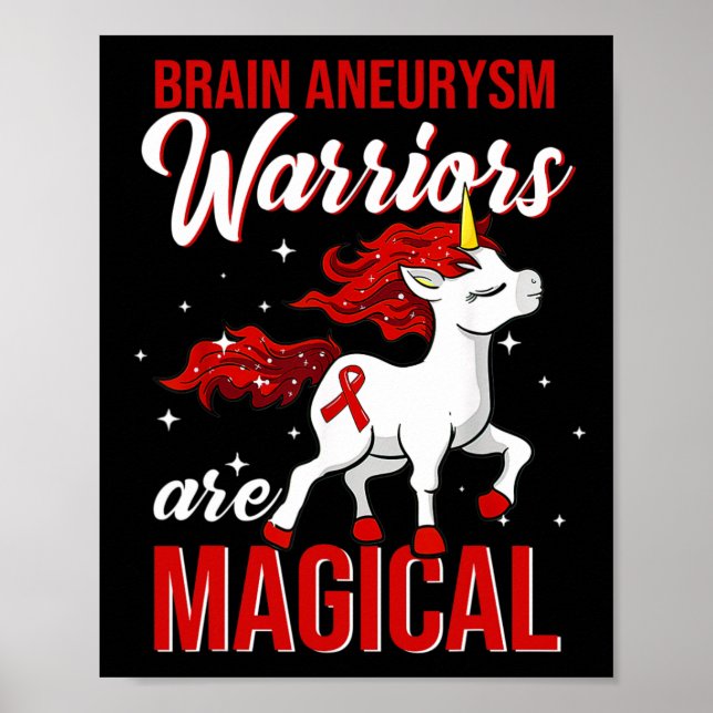 Aneurysma Awareness Warrior Fun Unicorn Poster (Vorne)