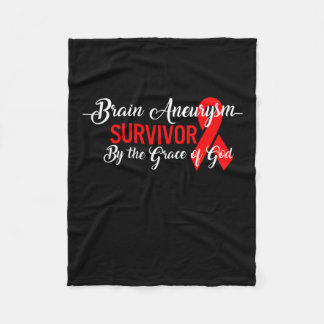 Aneurysma Awarvivor by God Grace Red Ribbo Fleecedecke