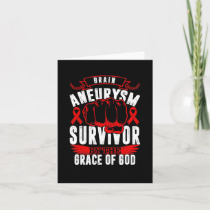 Aneurysma Awarvivor by God Grace Red Ribbo Karte