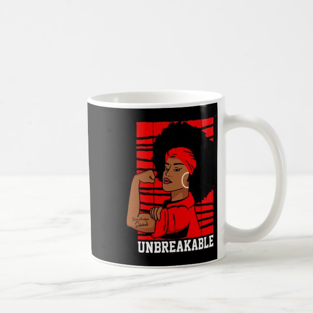 Aneurysma Unzerbrechlich Schwarze Frauen Bewusstse Kaffeetasse (Rechts)