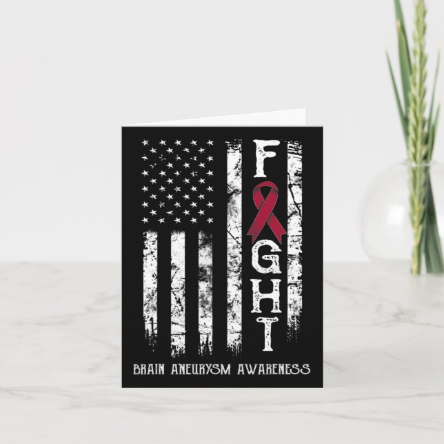 Aneurysma Warrior US Flag Karte (Vorderseite)