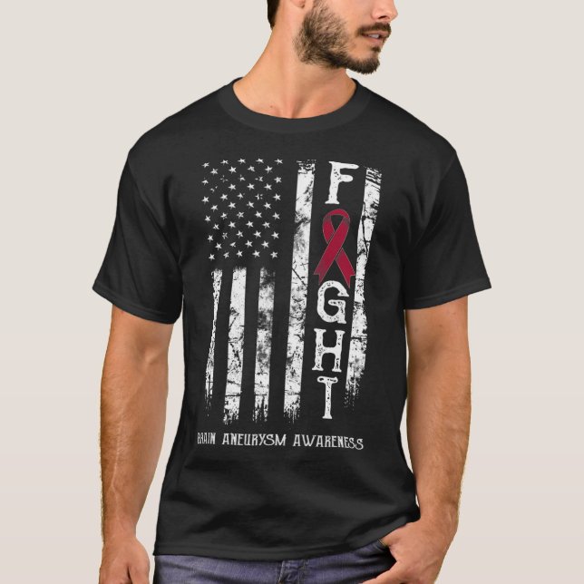 Aneurysma Warrior US Flag T-Shirt (Vorderseite)
