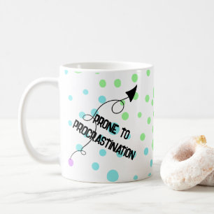 Anfällig für das Aufschieben Rainbow Polka Dot Tas Kaffeetasse