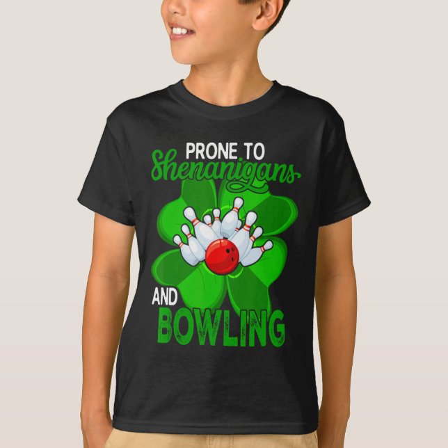 Anfällig für Shenanigans und Bowling St. Patrick's T-Shirt (Vorderseite)