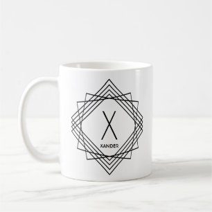 Anfang ändern Name hinzufügen Klassisch Geometrisc Kaffeetasse