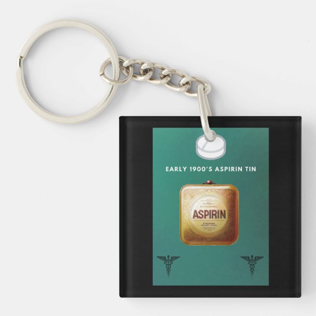 Anfang der 1900er Jahre Aspirin Tin Schlüsselanhänger (Vorderseite)