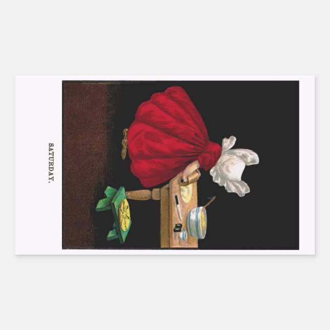 Anfang der 1900er Jahre Sunbonnet Sue Magnet Rechteckiger Aufkleber (Vorderseite)