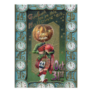 Anfang der 1900er Jahre Vintage Halloween-Grüße Poster