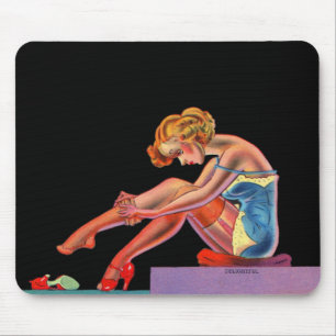 Anfang der 1940er Jahre Reizendes Pin-up-Girl Mousepad