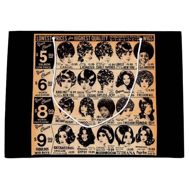 Anfang der 1970er Jahre Perückenwerbung Große Geschenktüte (Vorderseite)