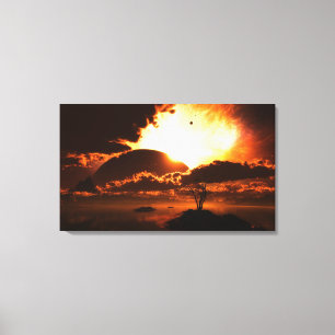 Anfang der Ende eingewickelten Leinwand